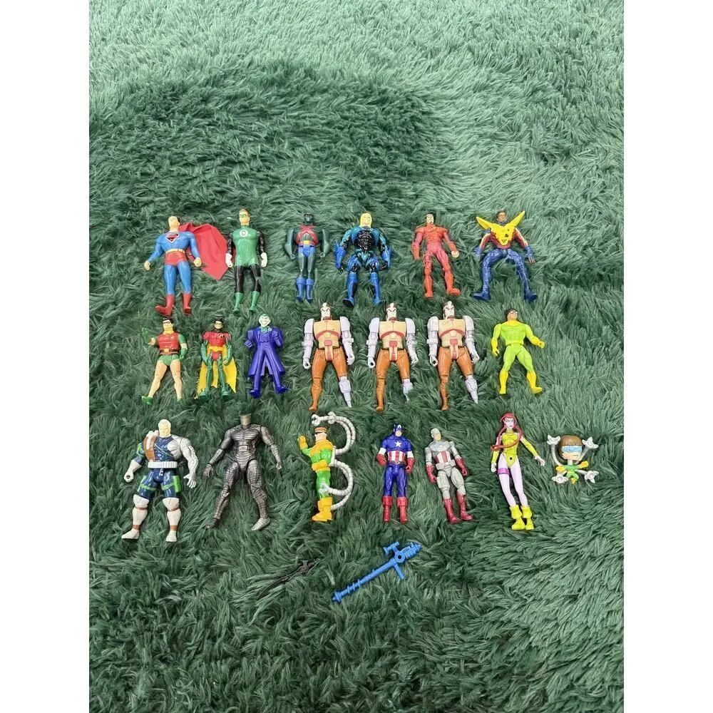Vintage DC Marvel Comics Action Figures Lot 1990s Loose Superhero Villain Toy